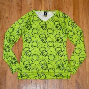 Burton Dryride Top Womens Large Lime Green Long Sleeve Base Layer